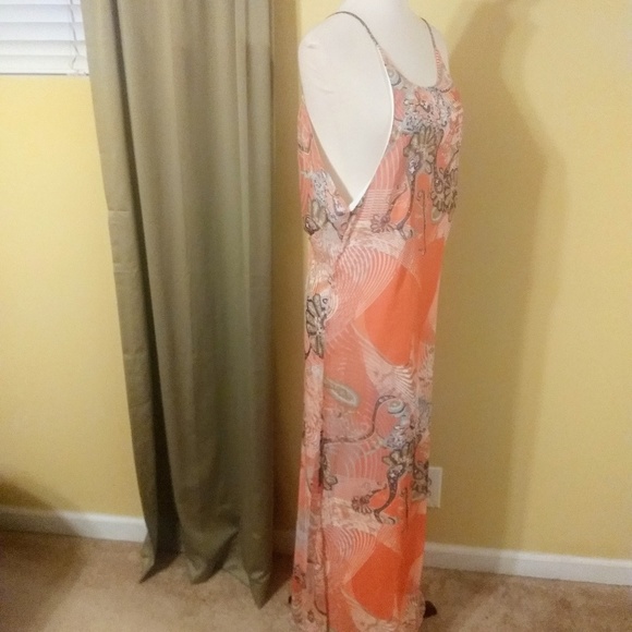 Esley boho maxi coral dress sz medium NWT *Z - Picture 5 of 5